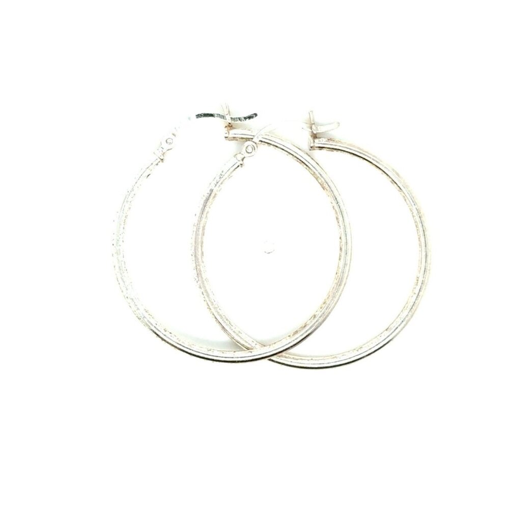 Sterling Silver Plain Hoops Earrings